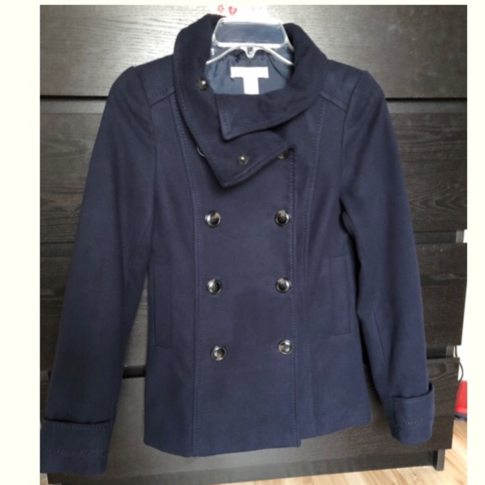 H&M Navy blue coat size 2